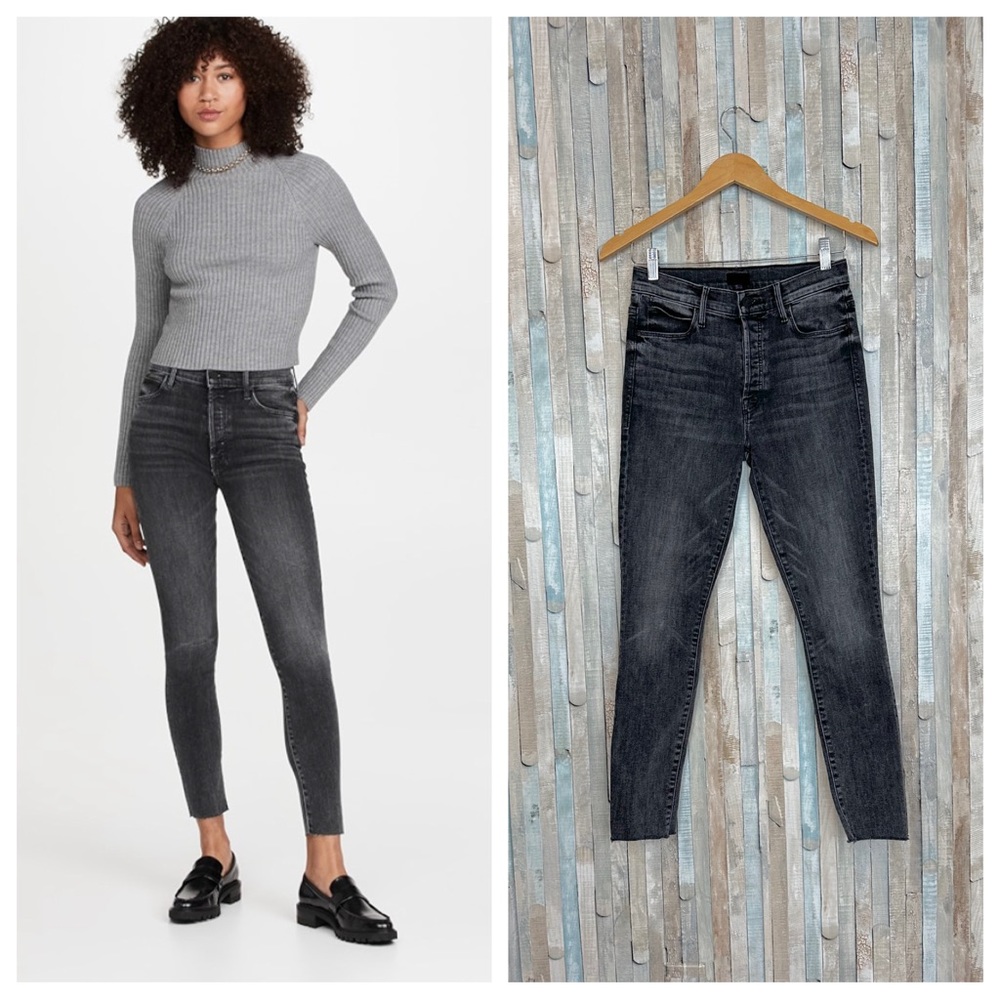Mother 27 The Stunner Ankle‎ Fray Raw Hem Skinny Jeans Cropped Friday the 13th